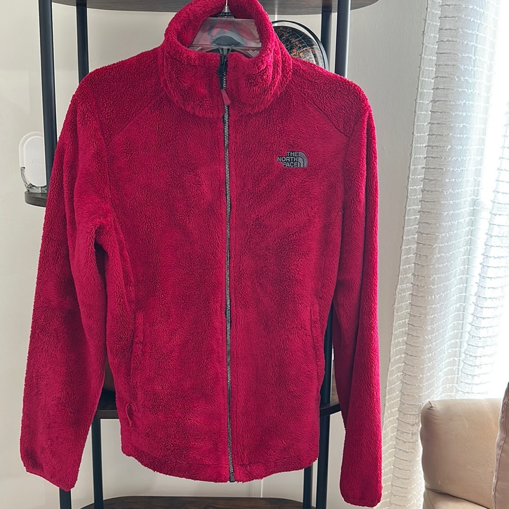 Pink North face fleece jacket